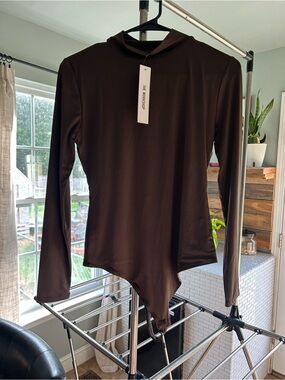 Workshop Republic Clothing Women's Chocolate Brown Long-Sleeve Bodysuit
